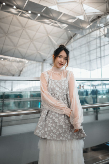 元気🌼 光澤大花花印壓綁帶外搭｜2色入