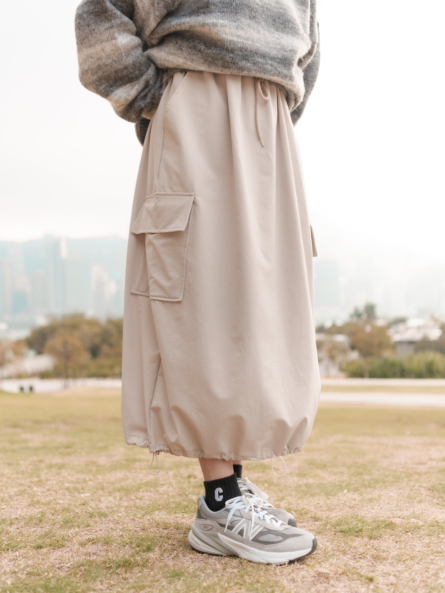 泡泡感索繩工裝裙｜3色入