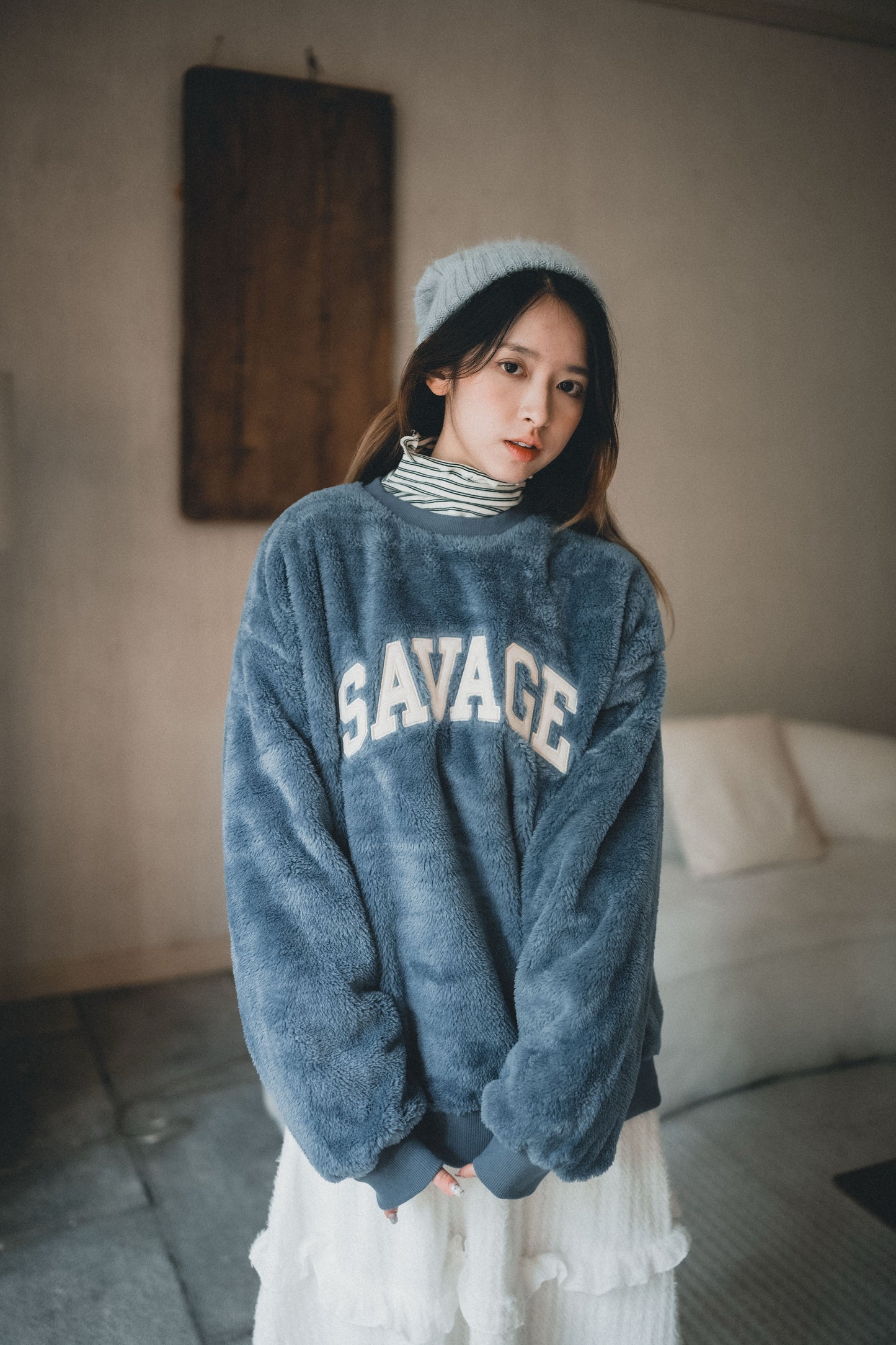 毛茸茸🐻‍❄️ 大刺繡SAVAGE字衛衣｜4色入