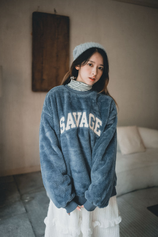 毛茸茸🐻‍❄️ 大刺繡SAVAGE字衛衣｜4色入