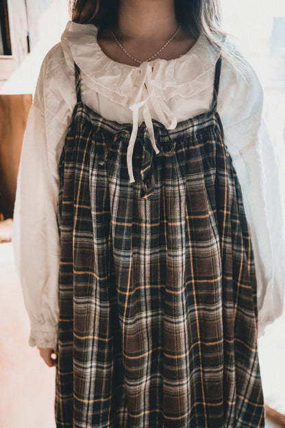 雙層花邊領小綁結襯衫｜4色入