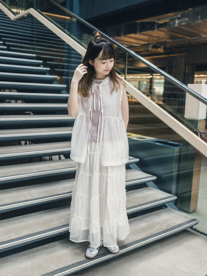 Ruffle領透透綁帶背心｜4 colors