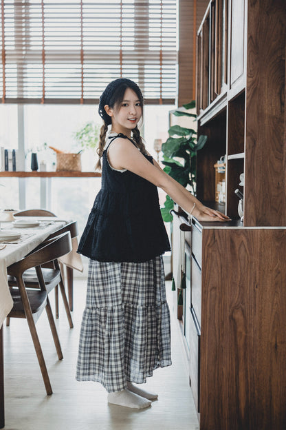 熱賣comeback❤️‍🔥 斜cut格紋三層蛋糕裙｜3色入