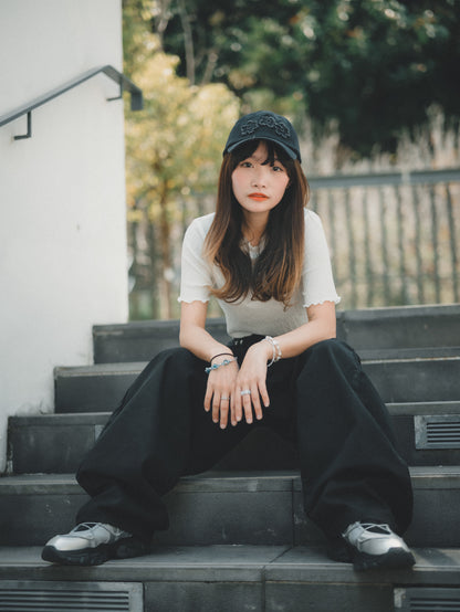 Vintage Flower Denim Cap｜5色入