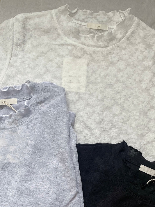 正式宣佈售完😭❗️暗花花紋捲邊TOP｜4色入