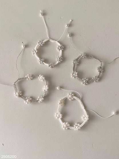 珠珠花朵手鏈｜4色入