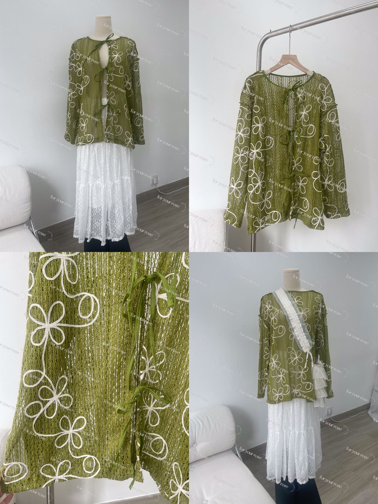 白花花pattern網洞outer｜5色入