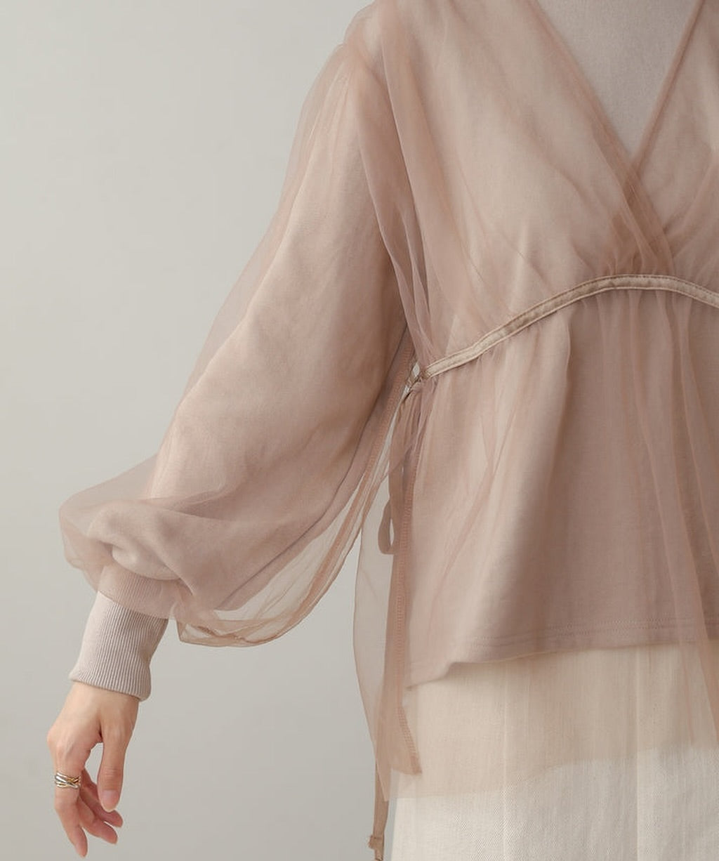 熱賣！疊層薄紗長袖TOP｜3色入