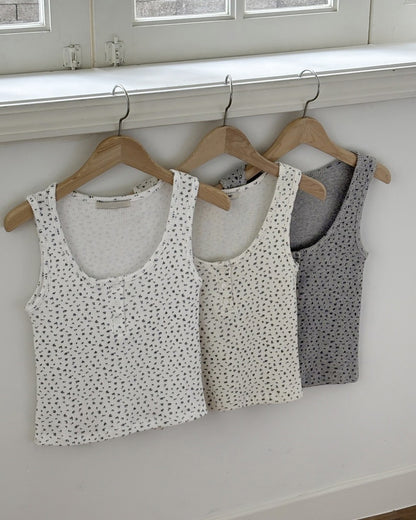 夏天💐小碎花方領背心｜3色入