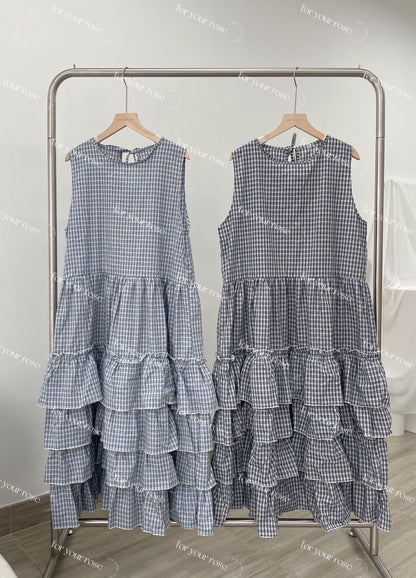 重工！日系格紋層層蛋糕ops｜2色入