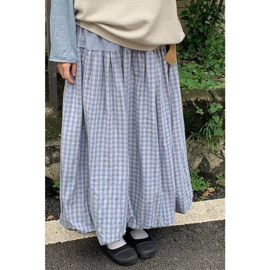 甜甜的🍧 雙重格子泡泡裙｜3色入