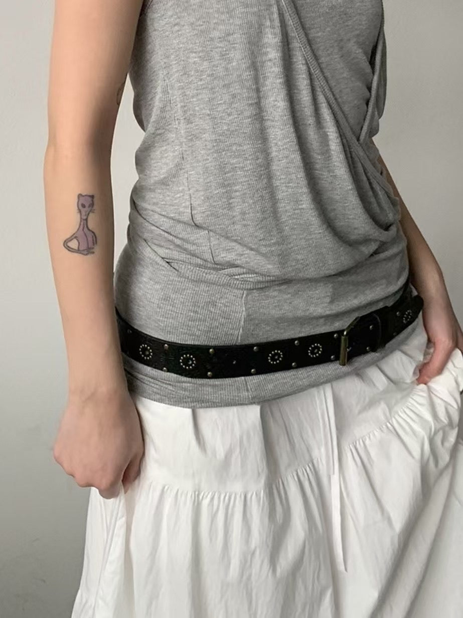 日韓系適用！柳釘鈎花皮帶｜1色入