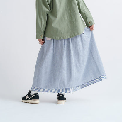 Reversible! 簡約直紋半裙｜2色入