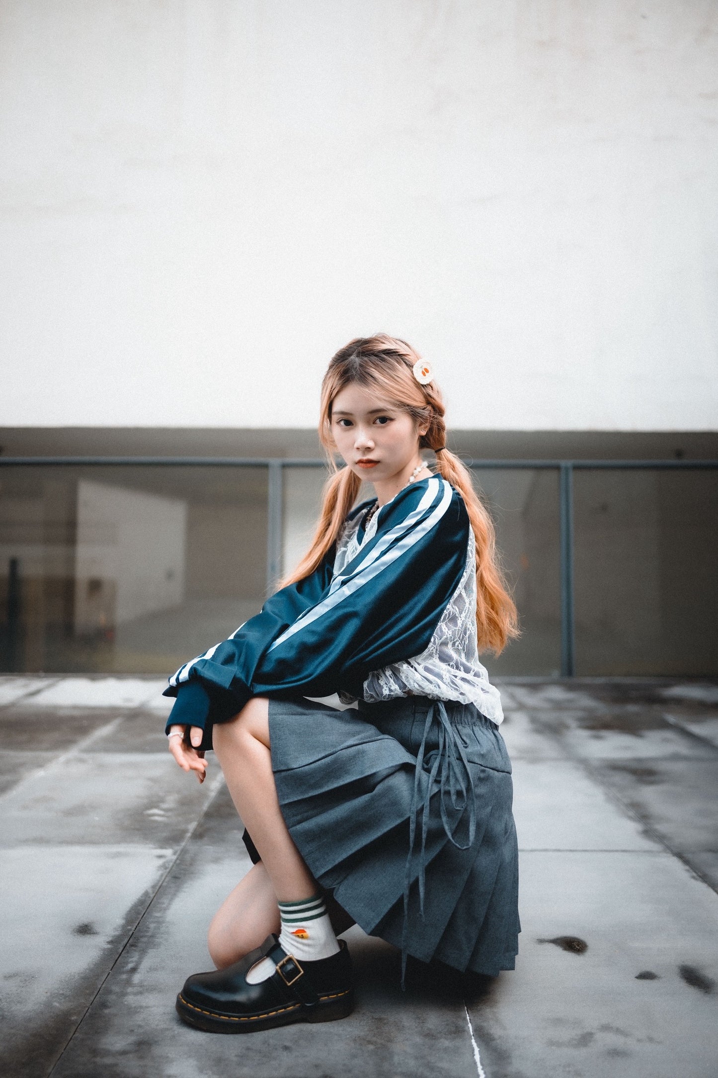 蝴蝶綁繩腰帶百褶短裙｜2色入