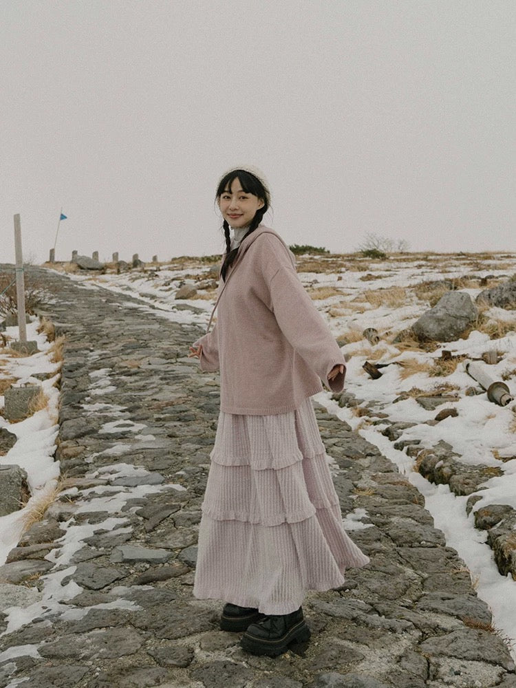 [人氣斷貨款！]毛毛感soso荷葉蛋糕裙｜3色入