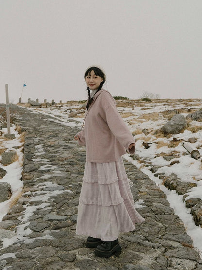 [人氣斷貨款！]毛毛感soso荷葉蛋糕裙｜3色入