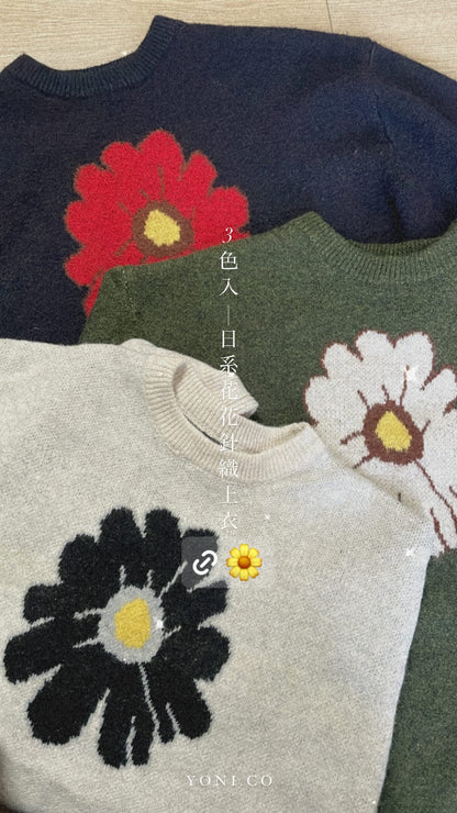 人氣款式🌼 日系花花針織上衣 | 3色入