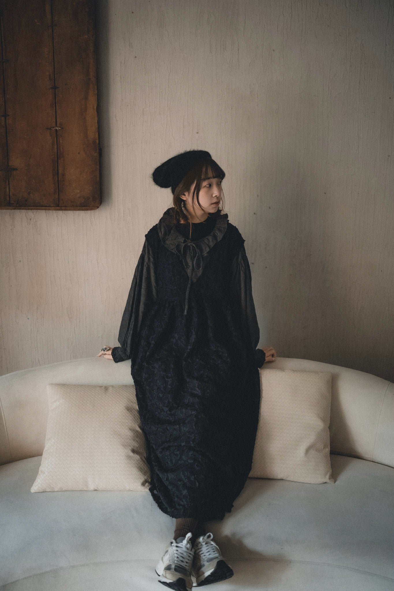 立體花花V領透透OPS｜2色入