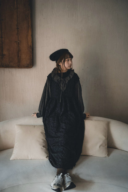 立體花花V領透透OPS｜2色入