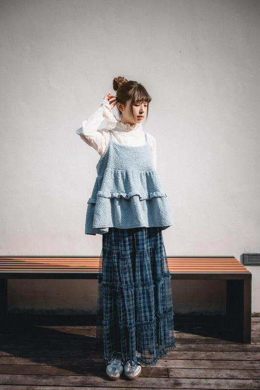 日系🔹格子層層蛋糕裙｜3色入