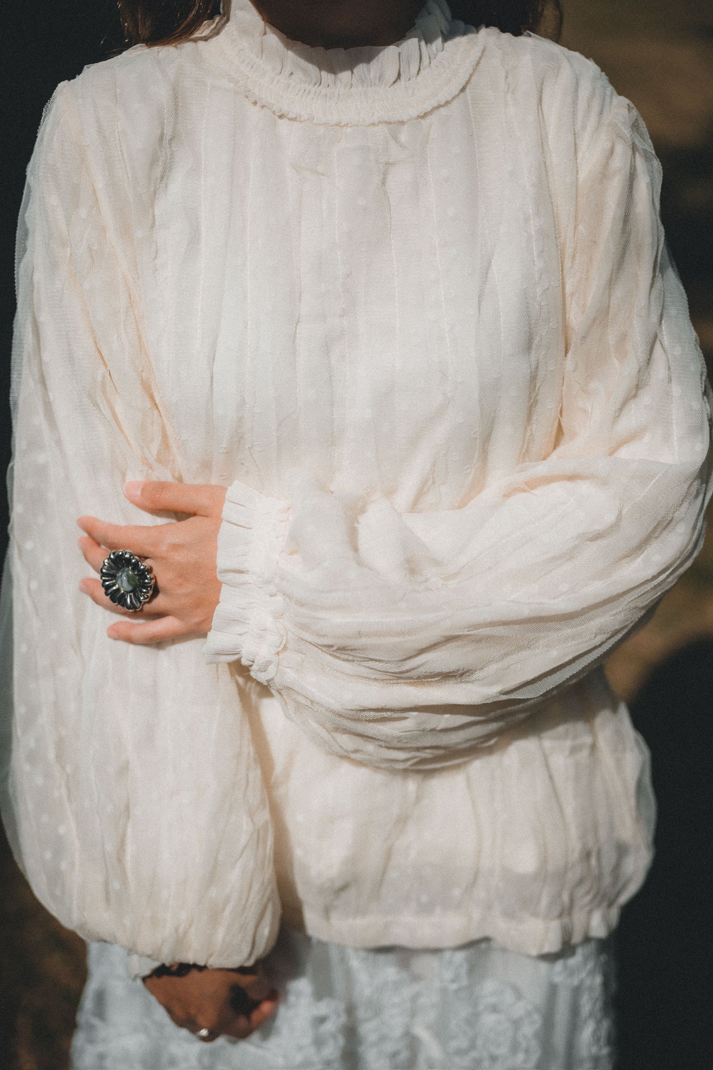 溫柔氣質雪紗ruffle上衣｜1色入