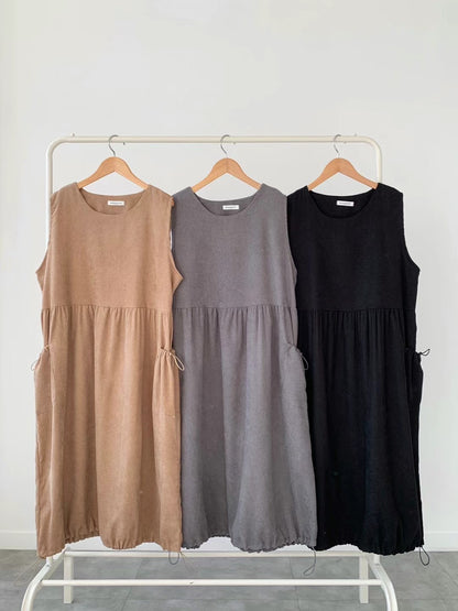 幼燈芯絨索繩背心外搭裙｜3色入