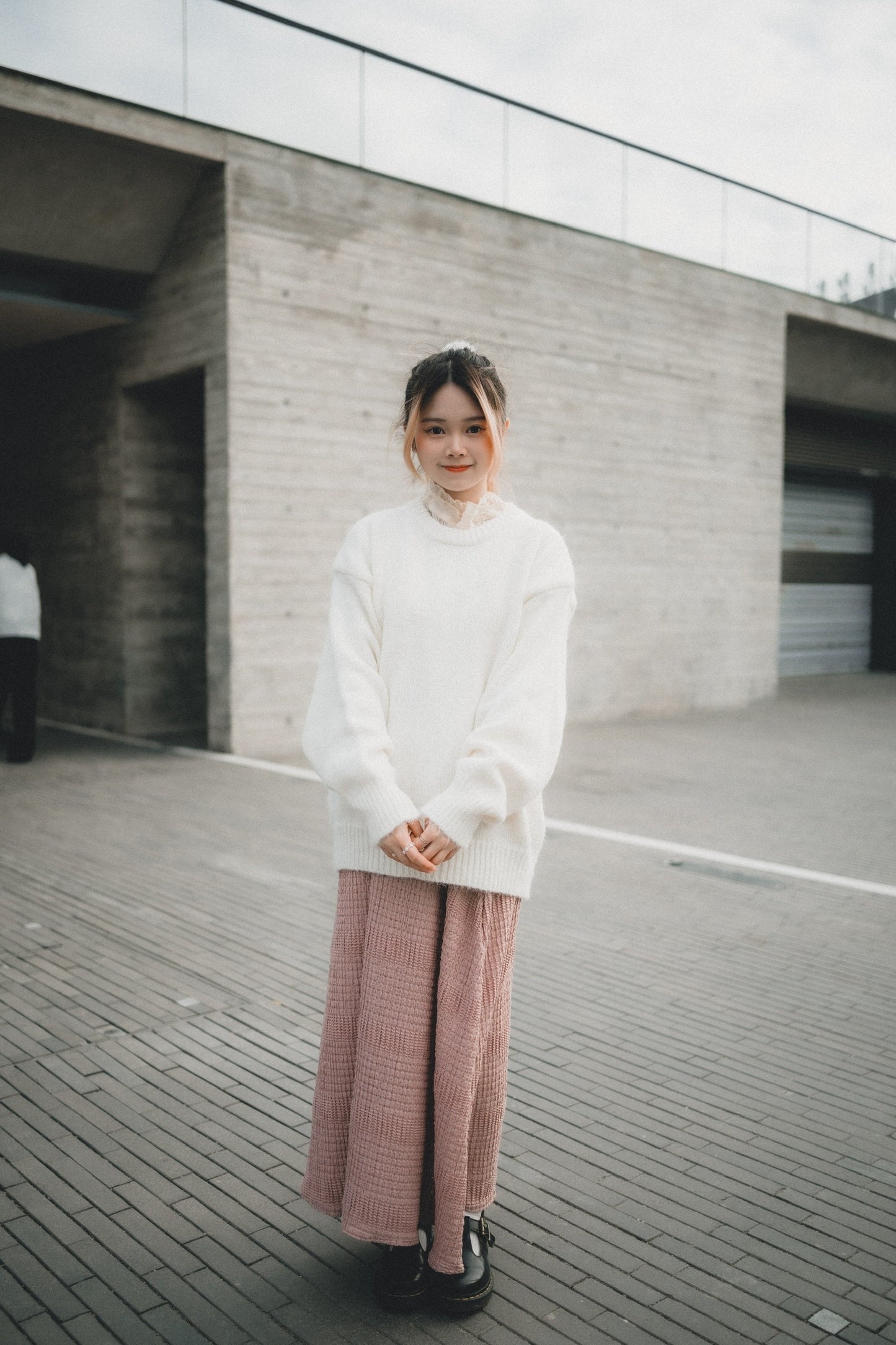 泡泡格格棉 • Waffle後開岔傘裙｜3色入