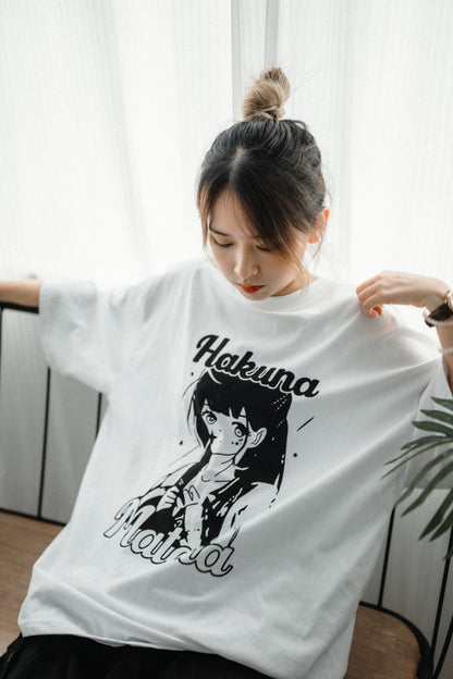 Hakuna漫畫少女風Print Tee｜1色入