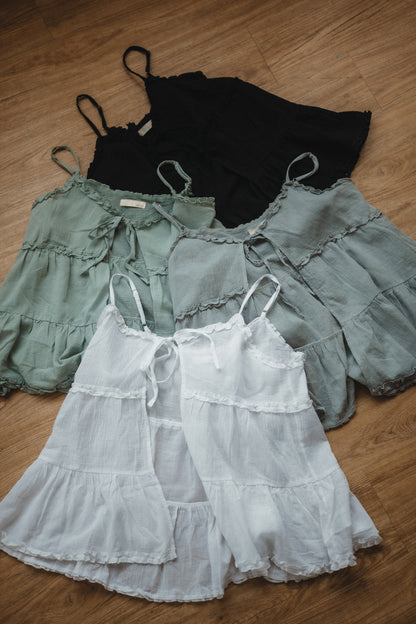 莫蘭迪𝓉ℴ𝓃ℯ花邊綁帶外搭｜4色入