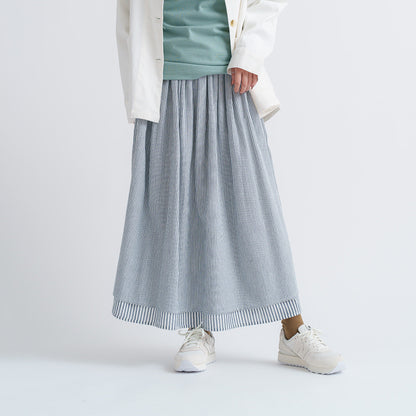 Reversible! 簡約直紋半裙｜2色入