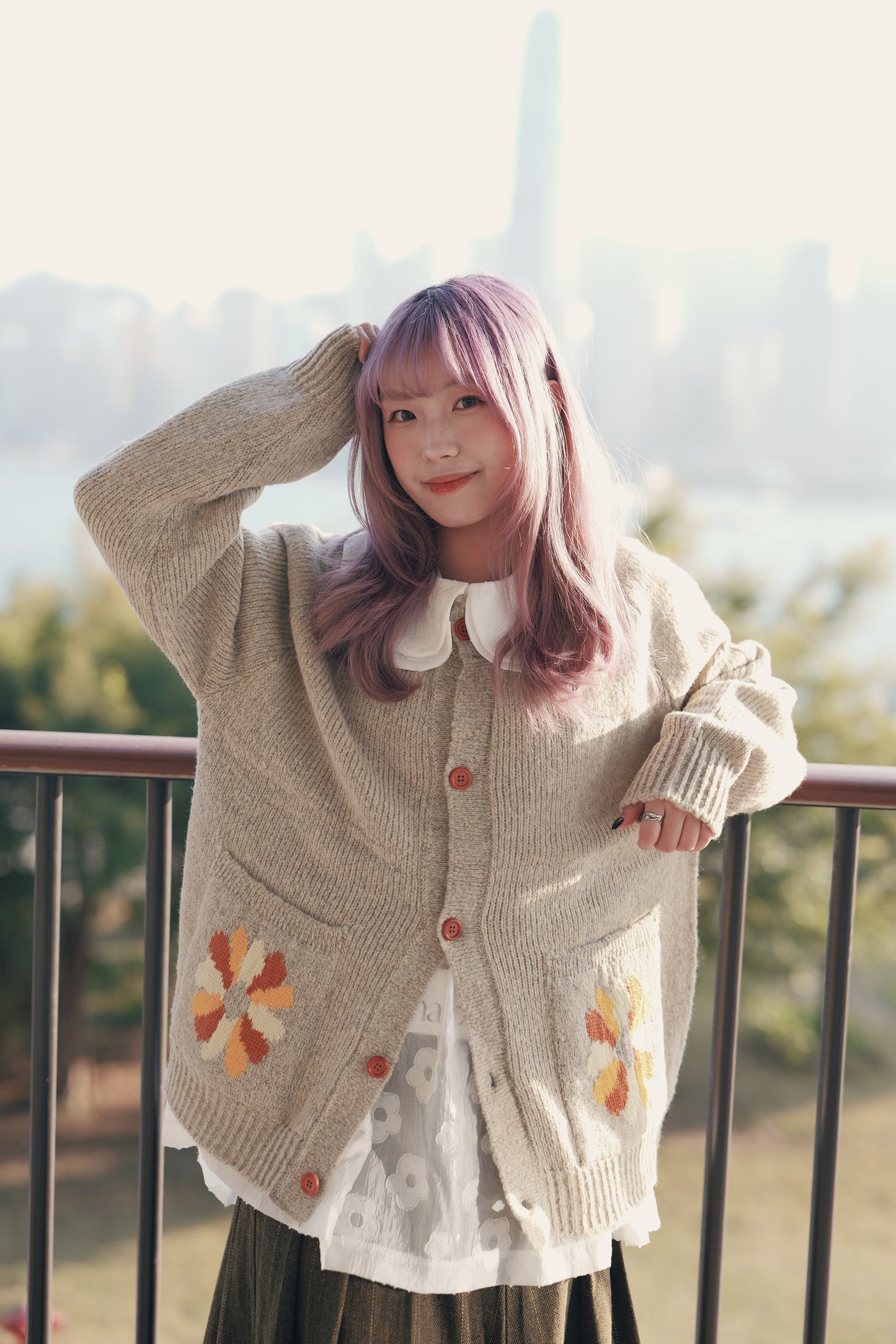 retro flower cardigan｜4色入