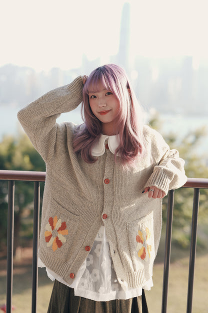 retro flower cardigan｜4色入