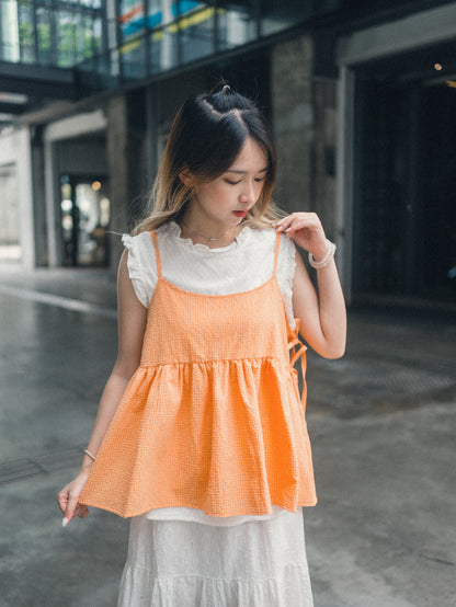 夏日☀️暗格紋側綁帶外搭｜4 colors