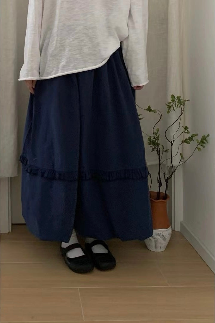 藍色系🎐單層Ruffle花苞泡泡裙｜3色入