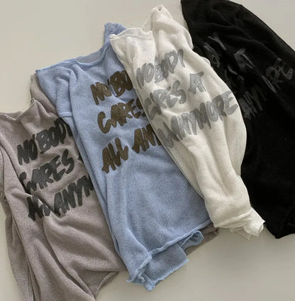 Nobody透膚長袖針織｜4色入