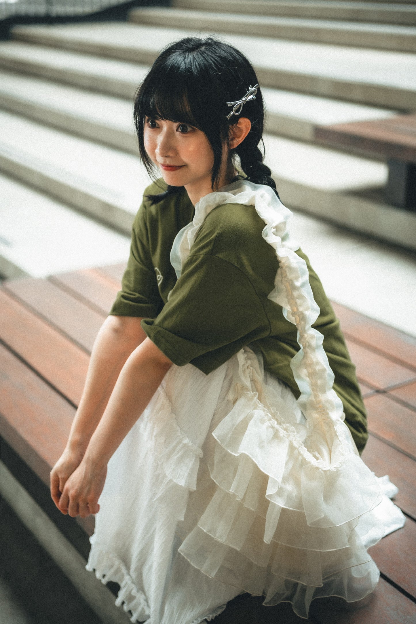 蛋糕層層ruffle紗紗袋 L size｜4色入