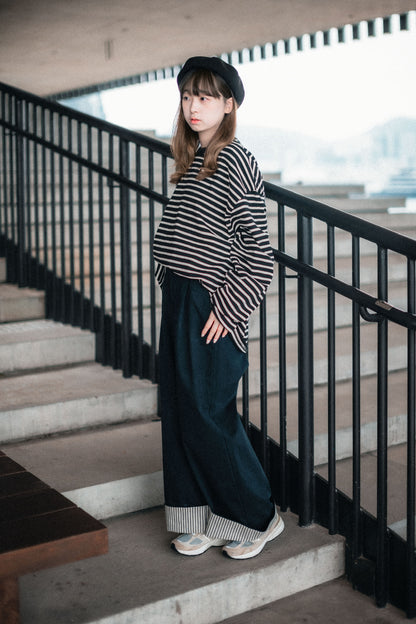 2WAY內直條布長褲｜3色入