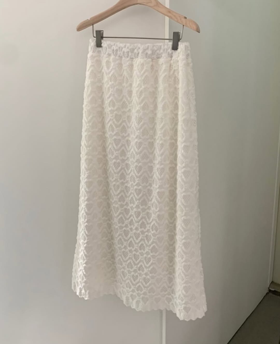 凹凸心形雕紋桃絨長裙｜2色入