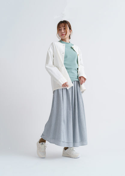 Reversible! 簡約直紋半裙｜2色入
