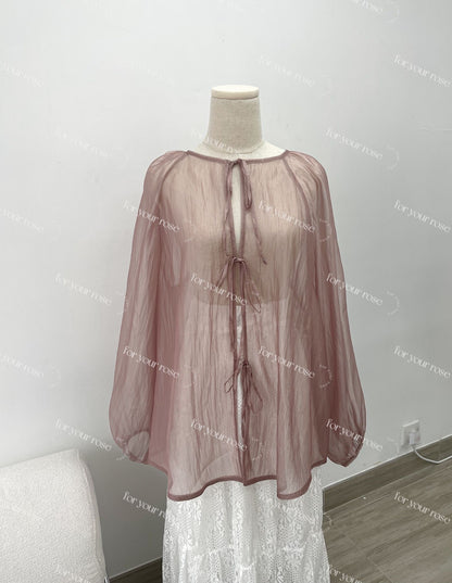 日系透明感🫧✨絲滑綁帶外搭｜6色入