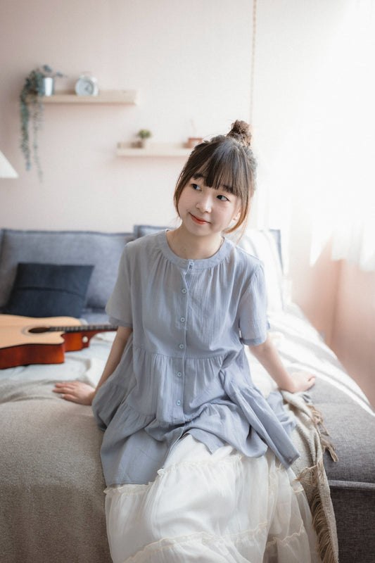 百搭の娃娃開鈕短袖襯衫🧸｜3色入