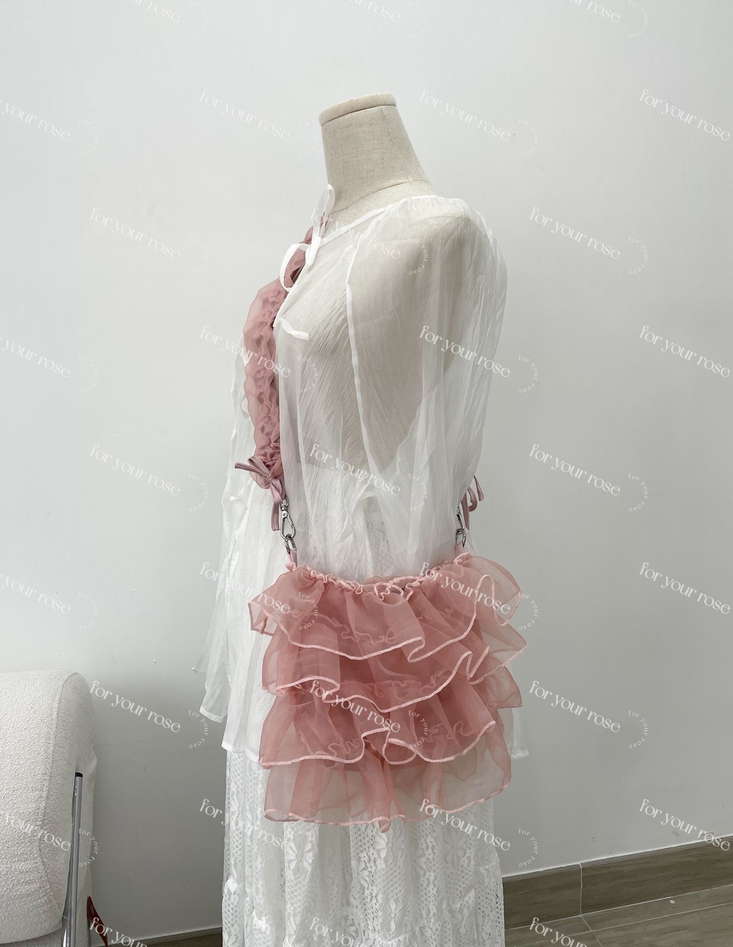 蛋糕層層ruffle紗紗袋 S size｜4色入