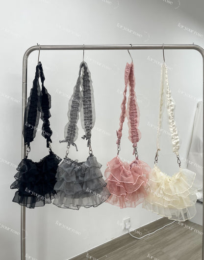 蛋糕層層ruffle紗紗袋 S size｜4色入