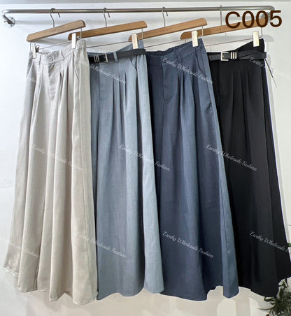 絲滑〰️西裝闊腳長褲（送皮帶）｜4色入