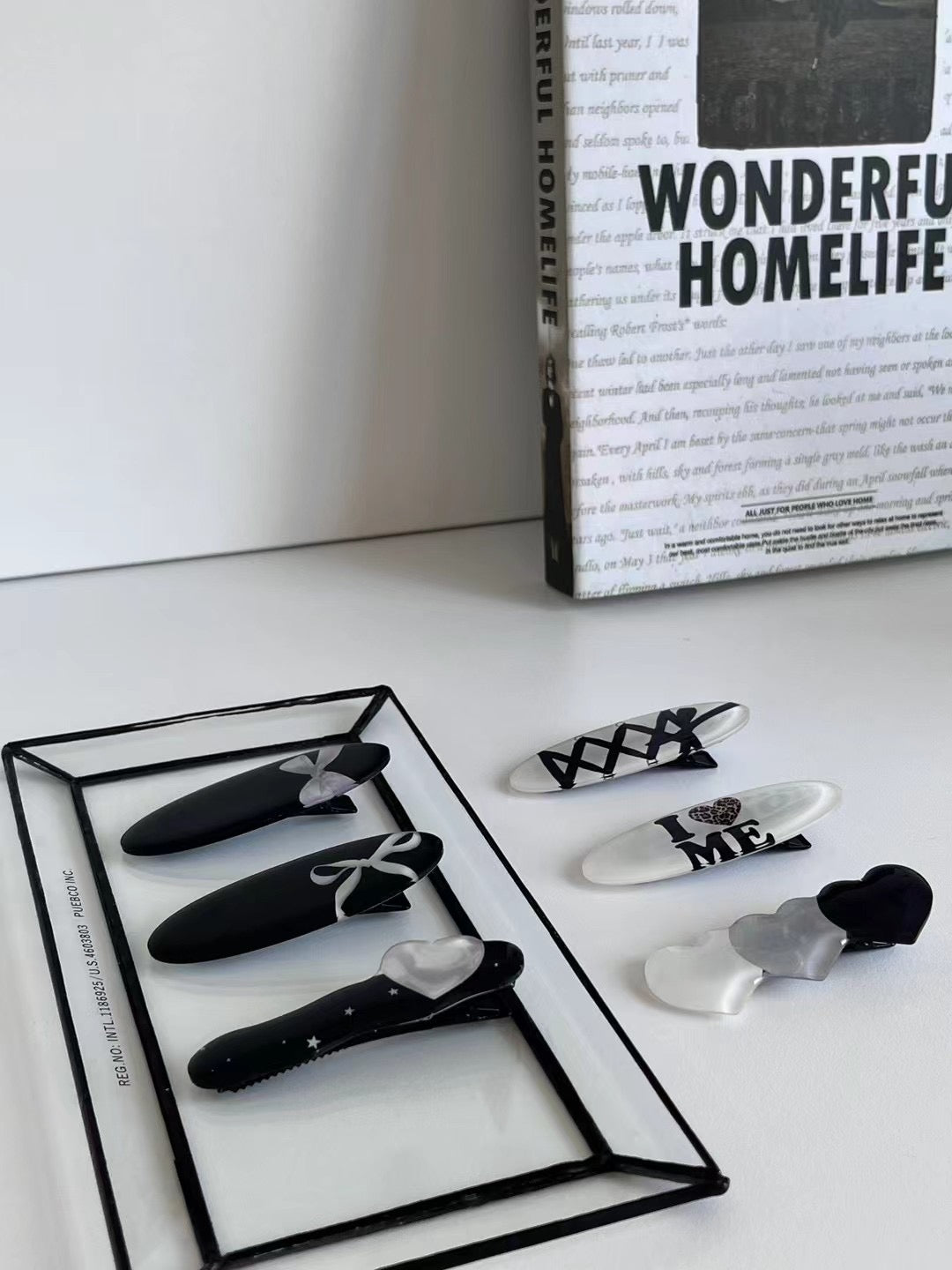 黑白風♡ 一字髮夾｜6色入