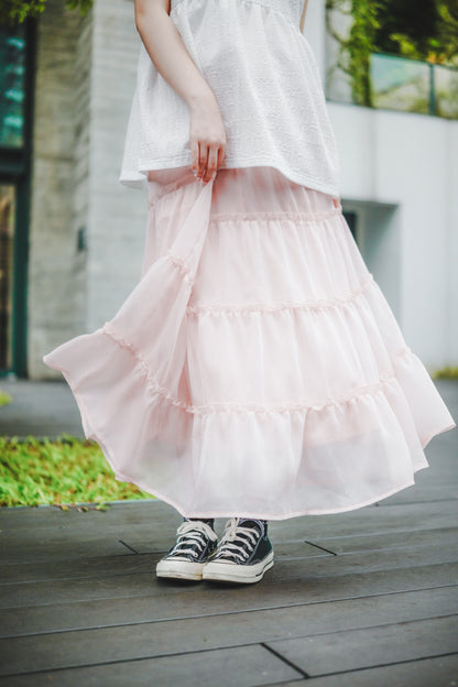 薄紗小ruffle蛋糕裙｜3色入