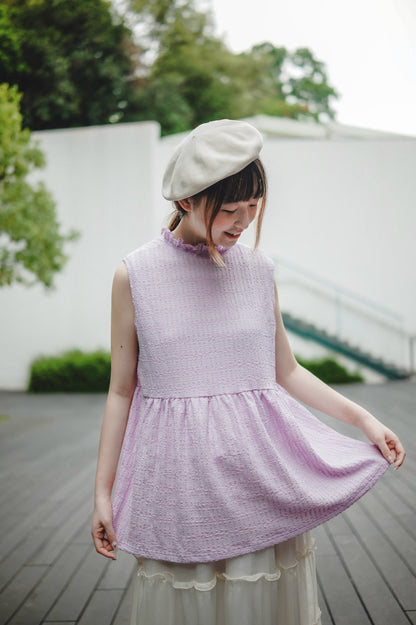 甜美蝴蝶綁帶小花邊背心｜3色入