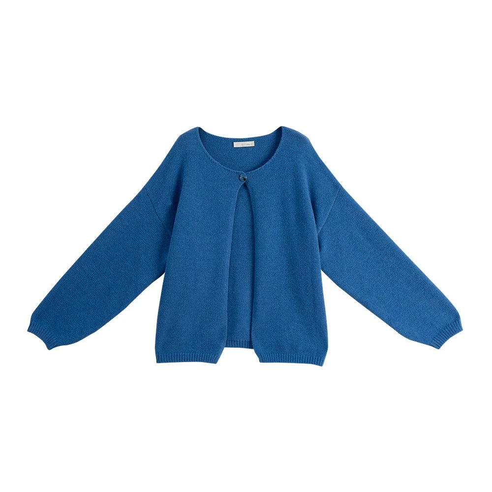 單鈕寬版針織毛衣外套｜2色入