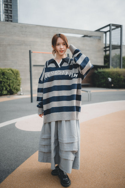 灰色系🩶褶褶層半身裙｜2色入