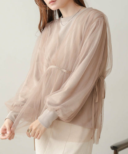 熱賣！疊層薄紗長袖TOP｜3色入